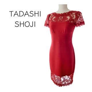 タダシショウジ(TADASHI SHOJI)のレースワンピース（赤）from TADASHI SHOJI（ショージタダシ）(ミニワンピース)