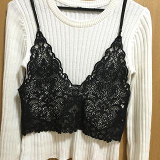 ザラ(ZARA)のレースビスチェ キャミソール 刺繍(キャミソール)