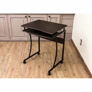 新品　送料無料　コンパクトPCデスク　ウォールナット(オフィス/パソコンデスク)