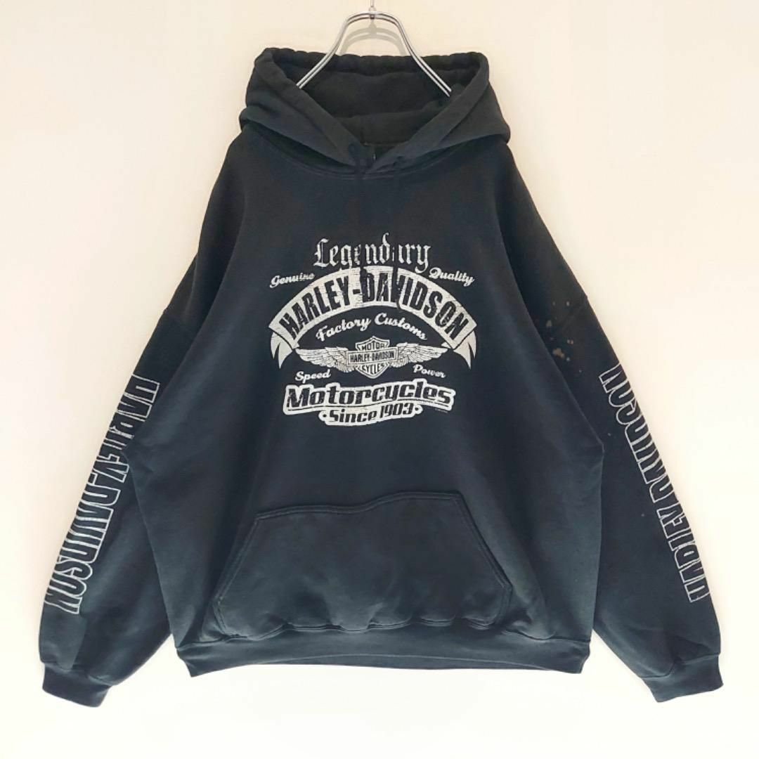 Harley Davidson - ハーレーダビッドソン パーカー 袖ロゴ Harley Davidson - ハーレーダビッドソン パーカー 袖ロゴ