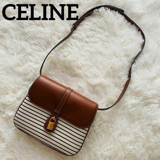 セリーヌ(CELINE)の【極美品】セリーヌ　CELINE バッグ　ショルダー　レザー　ブラウン　綿　レア(ショルダーバッグ)