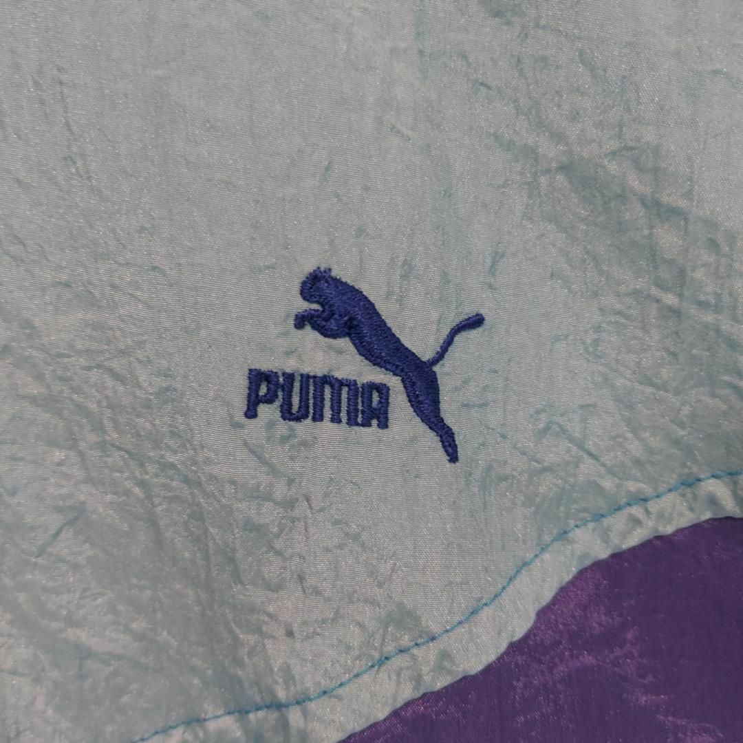 PUMA - PUMA プーマ ナイロンジャケット 90s 緑 紫 青 XL 刺繍 PUMA - PUMA プーマ ナイロンジャケット 90s 緑 紫 青 XL 刺繍