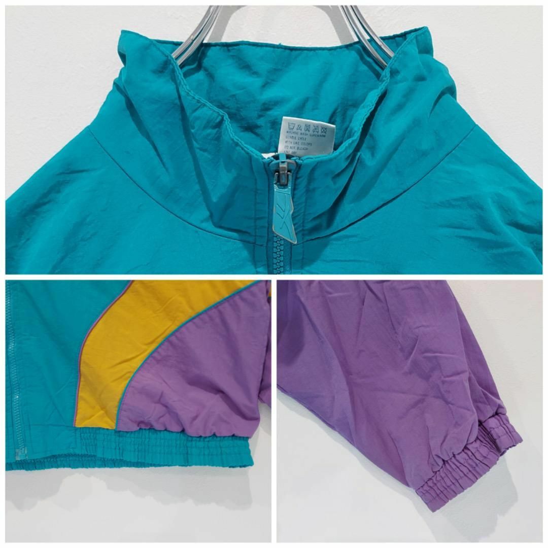 Reebok - リーボック ナイロンジャケット 90s 緑 黄色 紫 L Reebok - リーボック ナイロンジャケット 90s 緑 黄色 紫 L