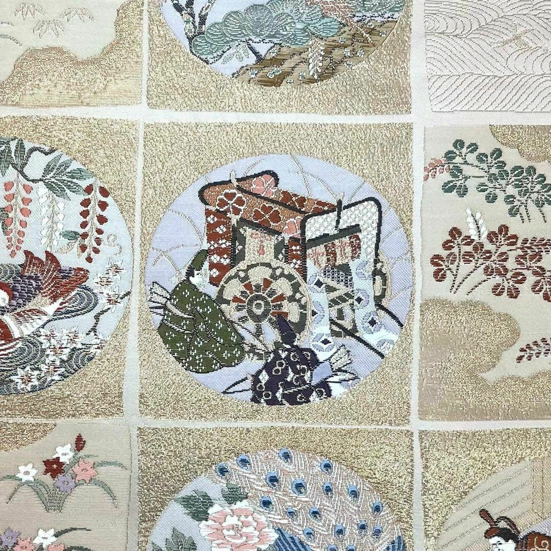 袋帯 本金箔 桃山錦宴拾遺文 金糸 生成色 O-4058 帯 - 着物・浴衣 袋帯 本金箔 桃山錦宴拾遺文 金糸 生成色 O-4058 帯 - 着物・浴衣