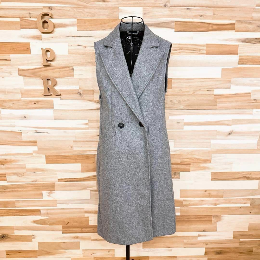 ZARA - 【ザラ】ボリューム ダブルブレスト ロング ベスト ZARA - 【ザラ】ボリューム ダブルブレスト ロング ベスト