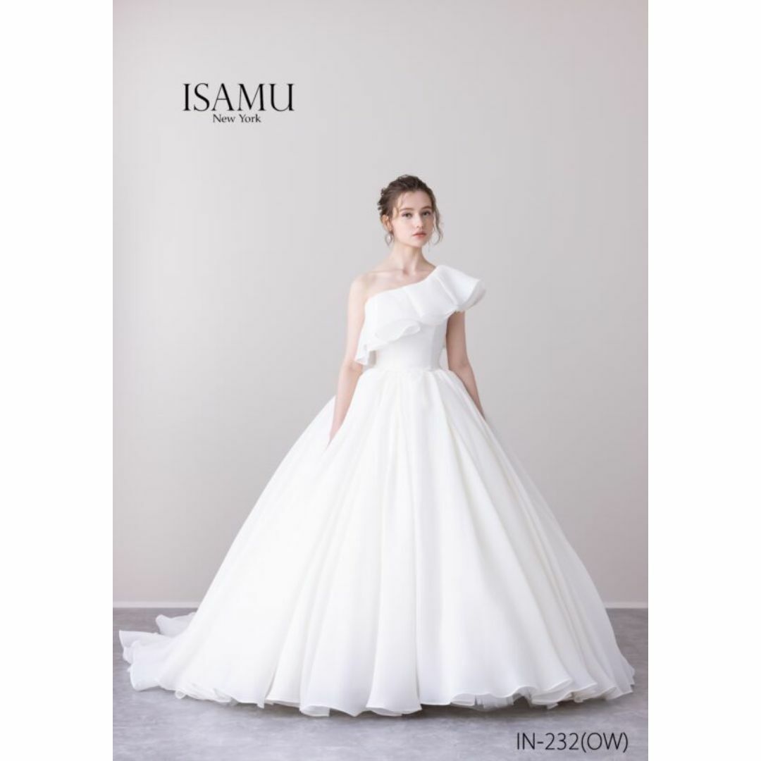 ウエディングドレス ワンショルダー プリンセスライン 編み上げ 結婚式