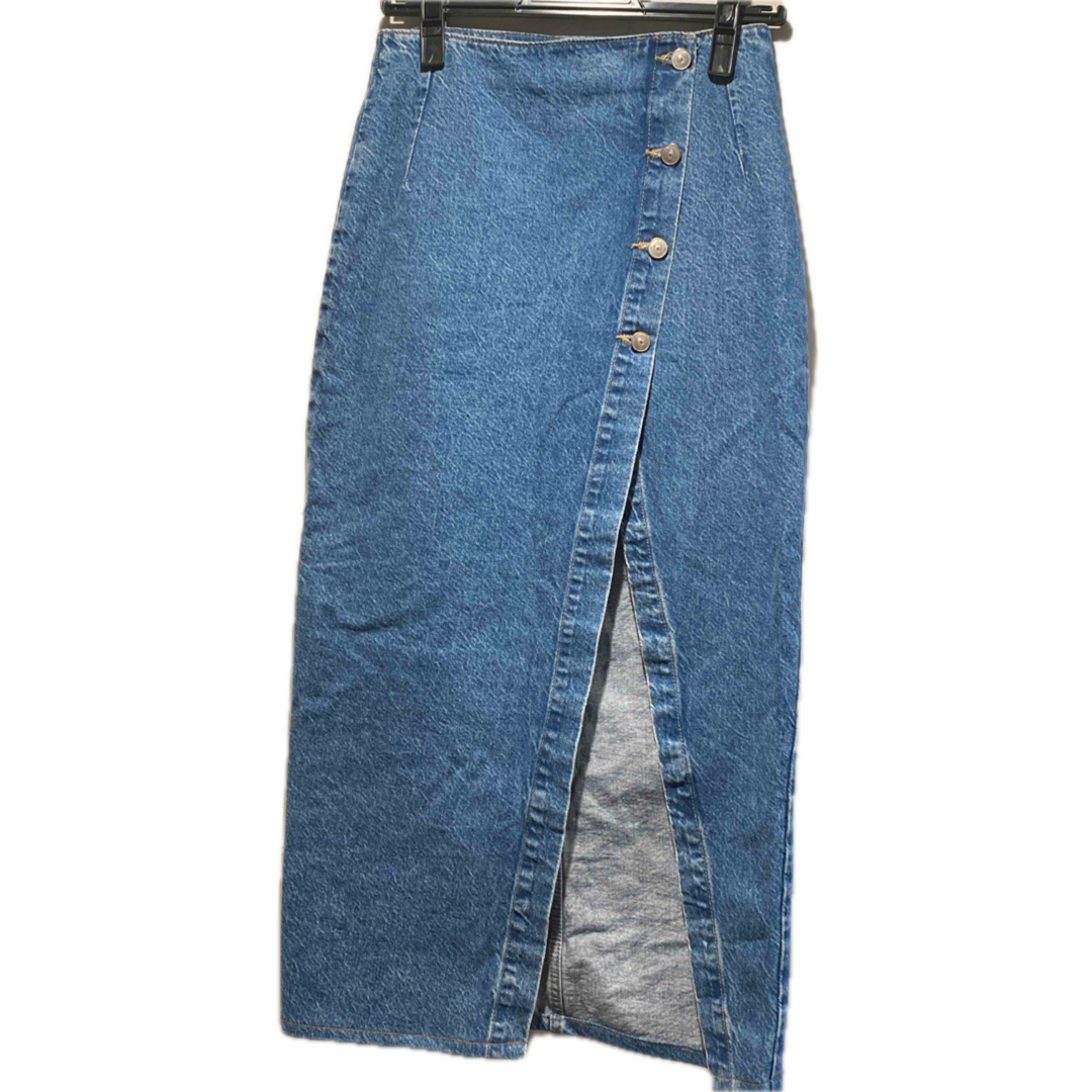 ZARA - 完売品ZARAスリットデニムロングスカートXSの通販 by ZARA - 完売品ZARAスリットデニムロングスカートXSの通販 by
