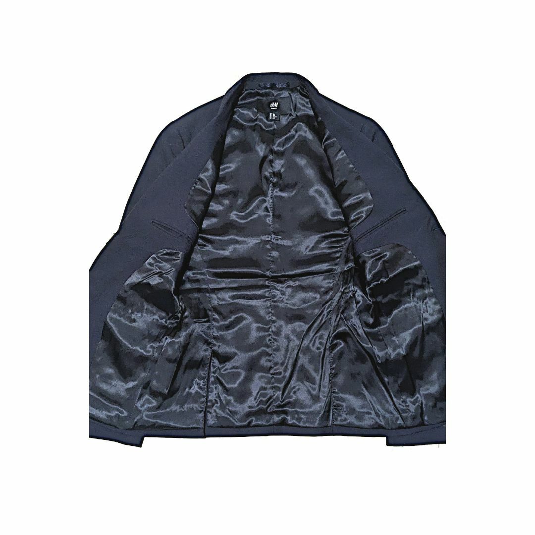 H&M(エイチアンドエム)のH&M パイピングデザイン ウール混 スリムフィットスーツ ネイビー 未使用 メンズのスーツ(セットアップ)の商品写真