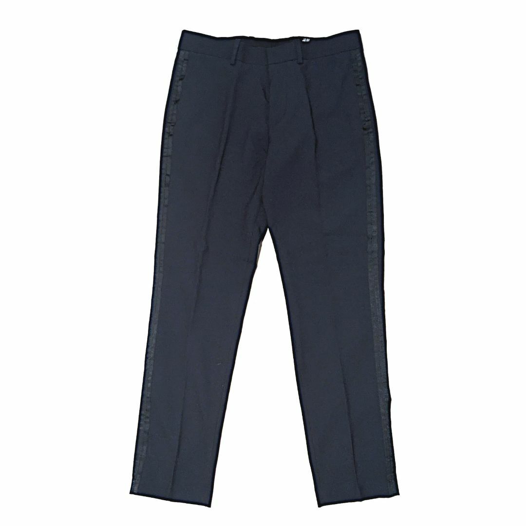 H&M(エイチアンドエム)のH&M パイピングデザイン ウール混 スリムフィットスーツ ネイビー 未使用 メンズのスーツ(セットアップ)の商品写真