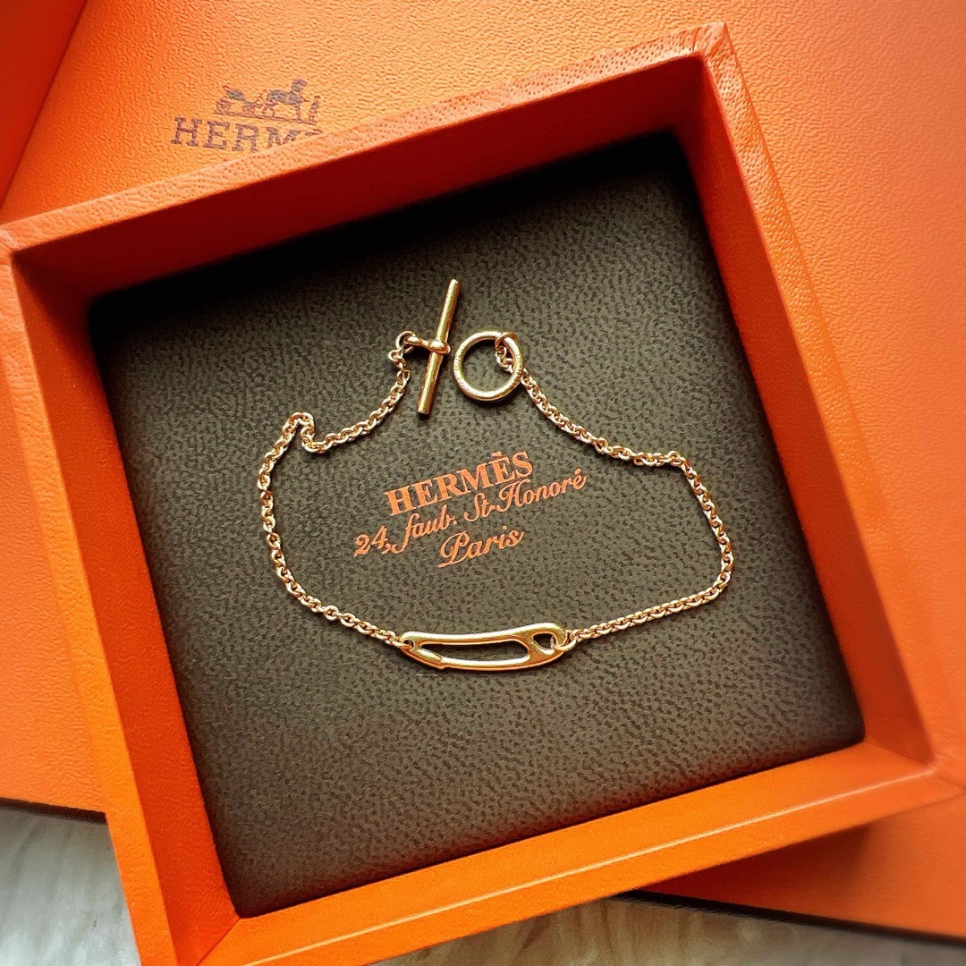 HERMES - 美品 HERMES エルメス パンク K18 RG ブレスレット HERMES - 美品 HERMES エルメス パンク K18 RG ブレスレット