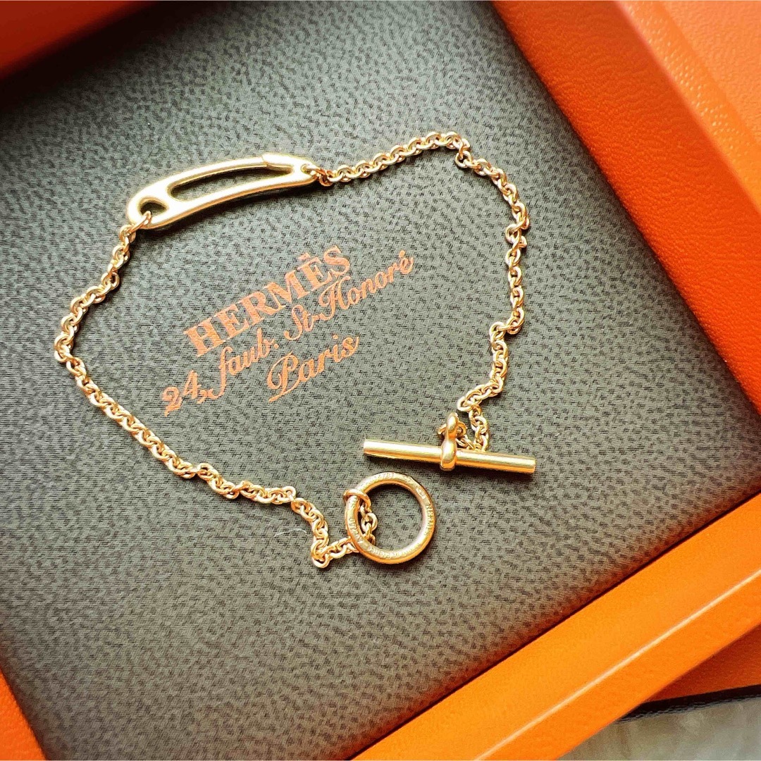 HERMES - 美品 HERMES エルメス パンク K18 RG ブレスレット HERMES - 美品 HERMES エルメス パンク K18 RG ブレスレット