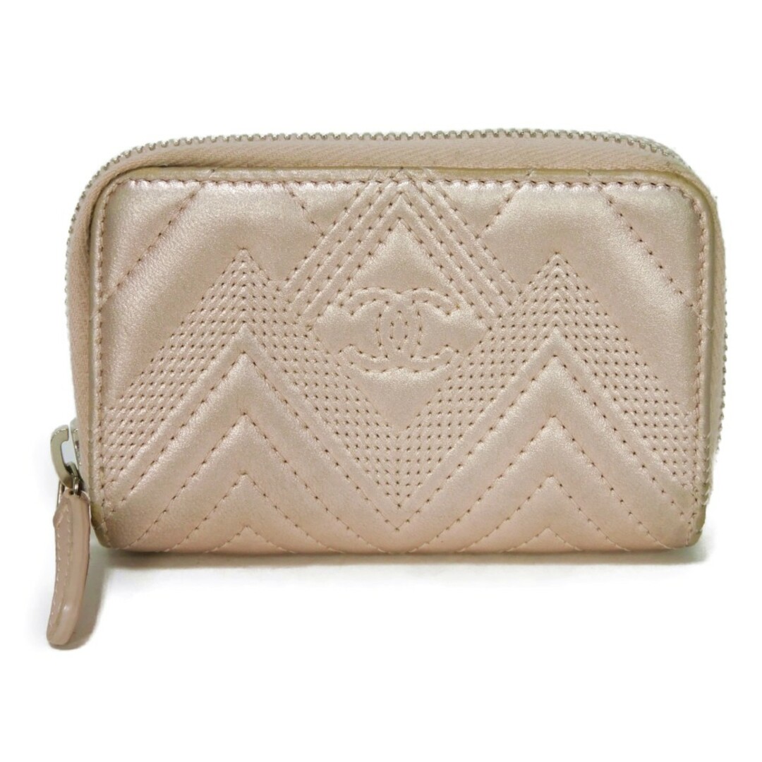 CHANEL シャネル シェブロン ジップ コインパース CCマーク CHANEL シャネル シェブロン ジップ コインパース CCマーク