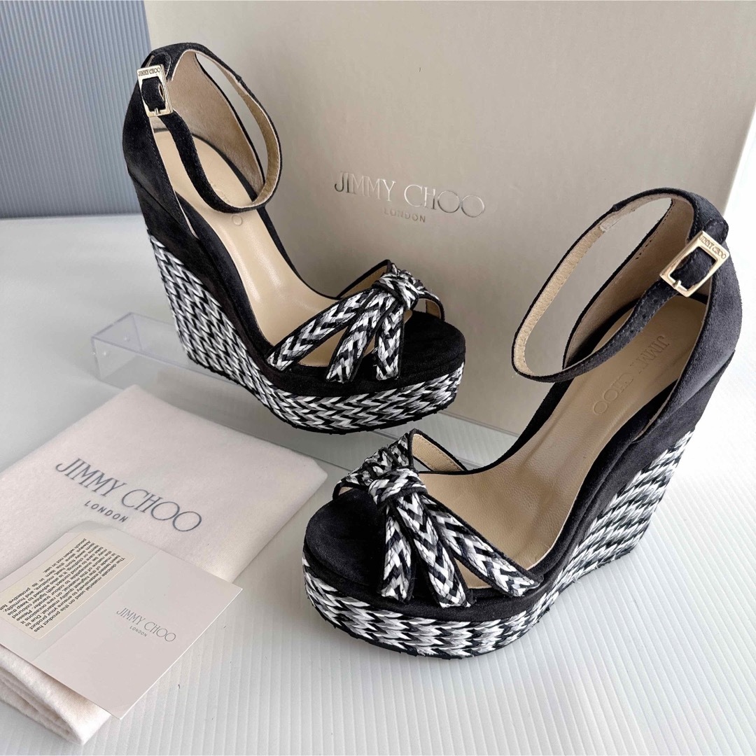 JIMMY CHOO - ジミーチュウ ウェッジソール ストラップ サンダル JIMMY CHOO - ジミーチュウ ウェッジソール ストラップ サンダル