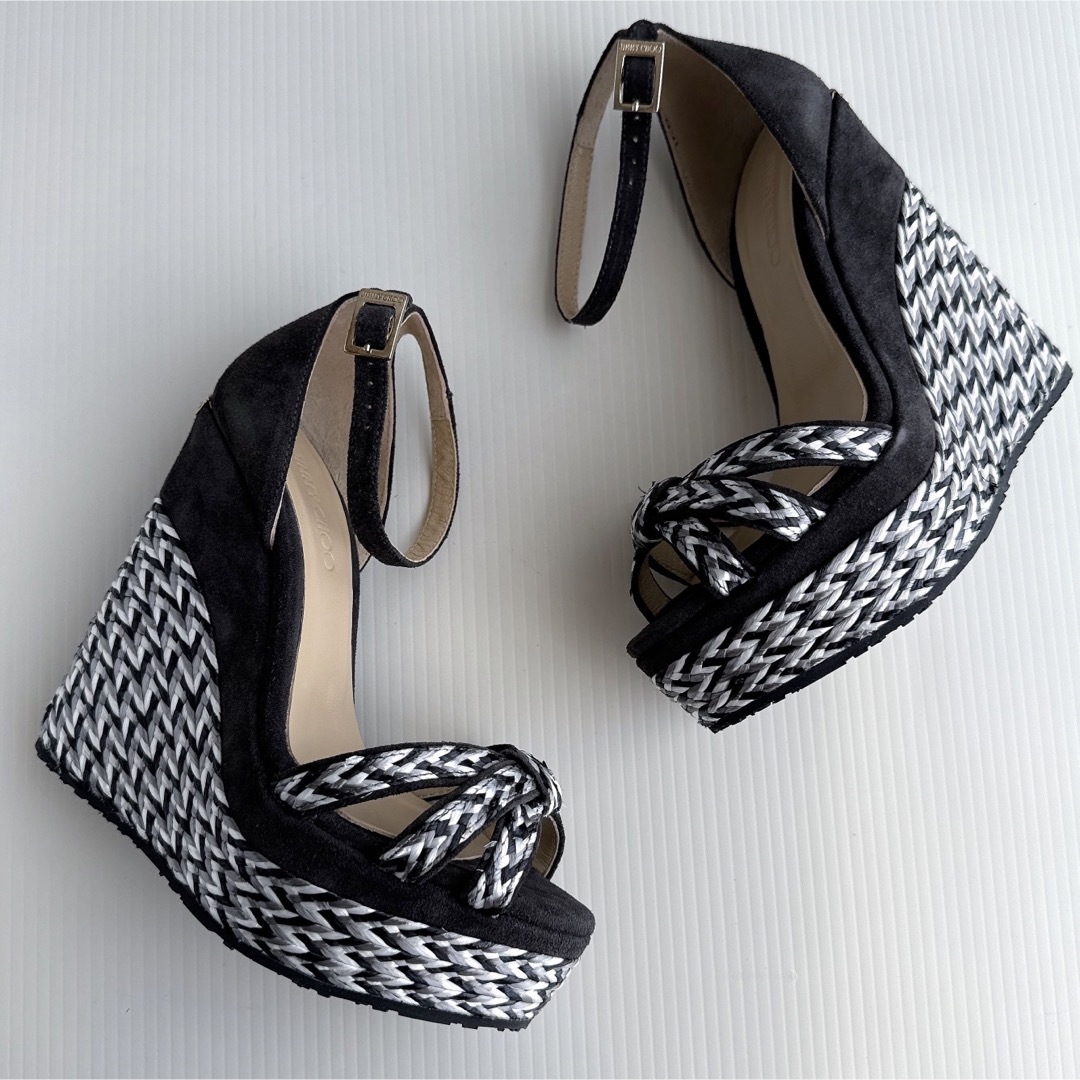 JIMMY CHOO - ジミーチュウ ウェッジソール ストラップ サンダル JIMMY CHOO - ジミーチュウ ウェッジソール ストラップ サンダル