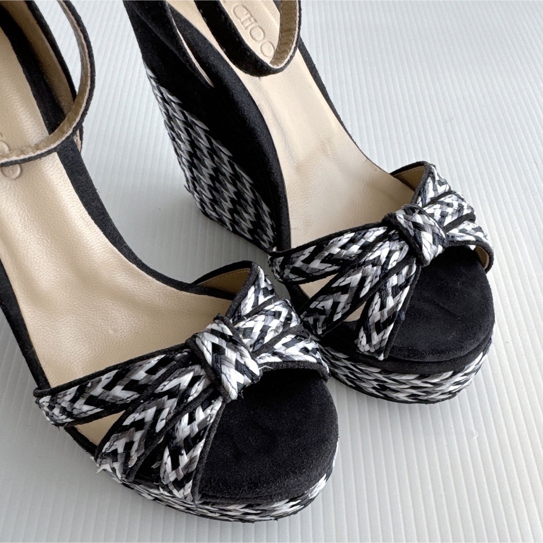 JIMMY CHOO - ジミーチュウ ウェッジソール ストラップ サンダル JIMMY CHOO - ジミーチュウ ウェッジソール ストラップ サンダル
