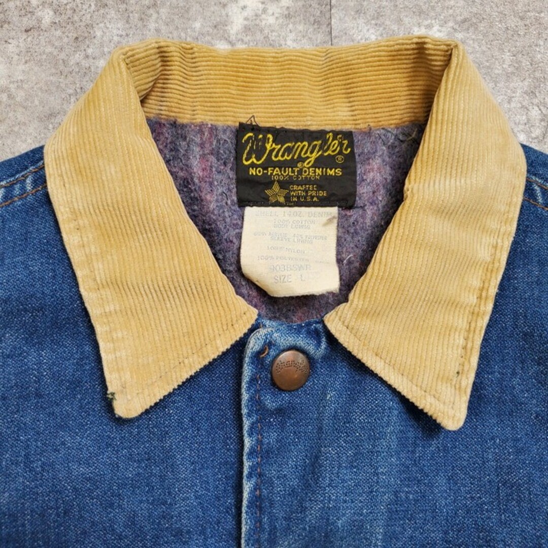 Wrangler - WRANGLER ラングラー 80's 黒タグ 裏地ブランケット Wrangler - WRANGLER ラングラー 80's 黒タグ 裏地ブランケット