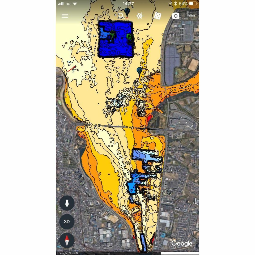 スマホ南湖マップver4.0】IOS用 googleearth琵琶湖南湖全域