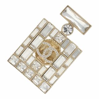 シャネル(CHANEL)の【中古】 CHANEL シャネル  ブローチ  A23K 香水ボトル モチーフ ブローチ ラインストーン 24025663 YM(ブローチ/コサージュ)