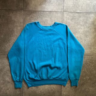 90s pannill パニール 無地スウェット USA製 XL 水色 ラグラン(スウェット)