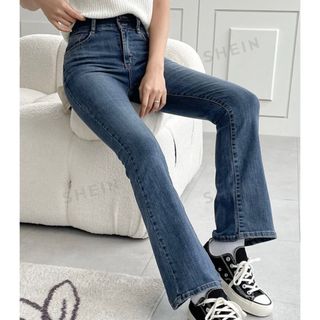 フレアデニム パンツ 哀しく shein y2k グランジ フレアデニム パンツ 哀しく shein y2k グランジ