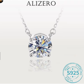 新品未使用 モアサナイト 一粒 ネックレス 0.5ct シルバー925(ネックレス)