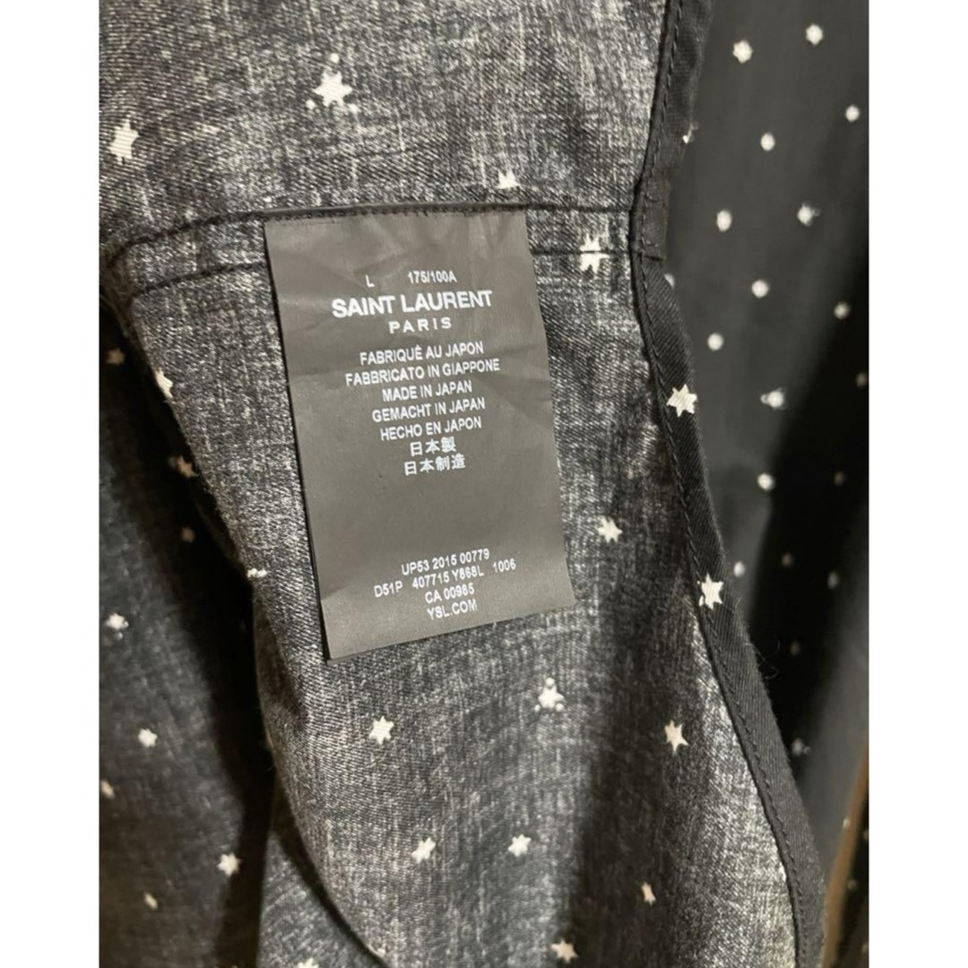 SAINT LAURENT - サンローラン パリ スター ドット シャツ Lの SAINT LAURENT - サンローラン パリ スター ドット シャツ Lの