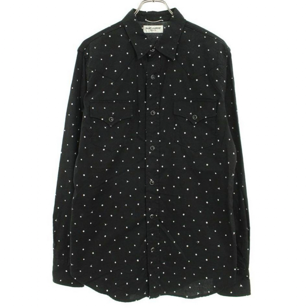 SAINT LAURENT - サンローラン パリ スター ドット シャツ Lの SAINT LAURENT - サンローラン パリ スター ドット シャツ Lの