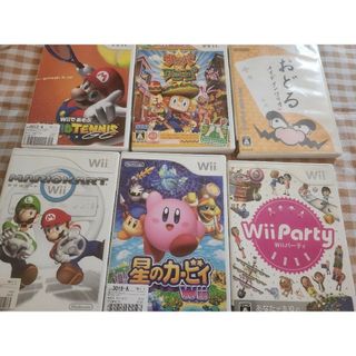 ニンテンドウ(任天堂)の任天堂　Wii　中古ソフト6点とコントローラーセット(家庭用ゲームソフト)