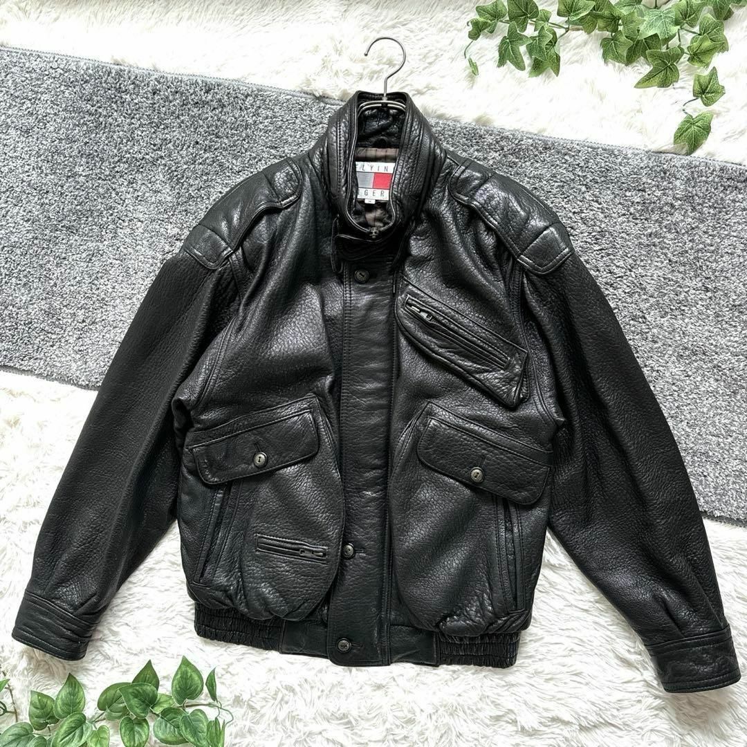 ヴィンテージ】アメカジ レザージャケット フルジップ 黒 古着 ヴィンテージ】アメカジ レザージャケット フルジップ 黒 古着