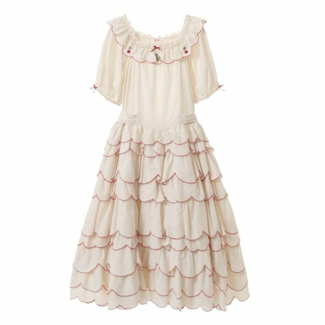 PINK HOUSE - ☆新品☆フルーツ刺繍フリルワンピアイボリー PINK HOUSE - ☆新品☆フルーツ刺繍フリルワンピアイボリー