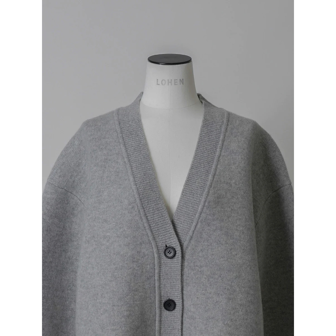 LOHEN ダブルフェイスVネックカーディガン T.GREY LOHEN ダブルフェイスVネックカーディガン T.GREY