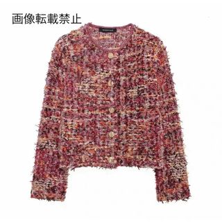 🍄‍🟫9月新作🍄‍🟫15083◆ツイード ノーカラージャケット(ノーカラージャケット)