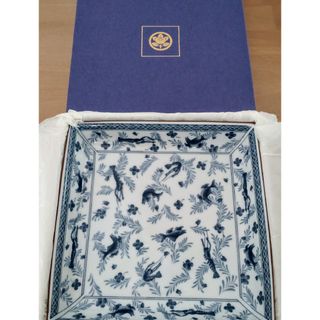 タチキチ(たち吉)のたち吉　遊魚　角盛鉢　大皿　角皿　盛り皿　日本製　橘吉　染付色絵(食器)