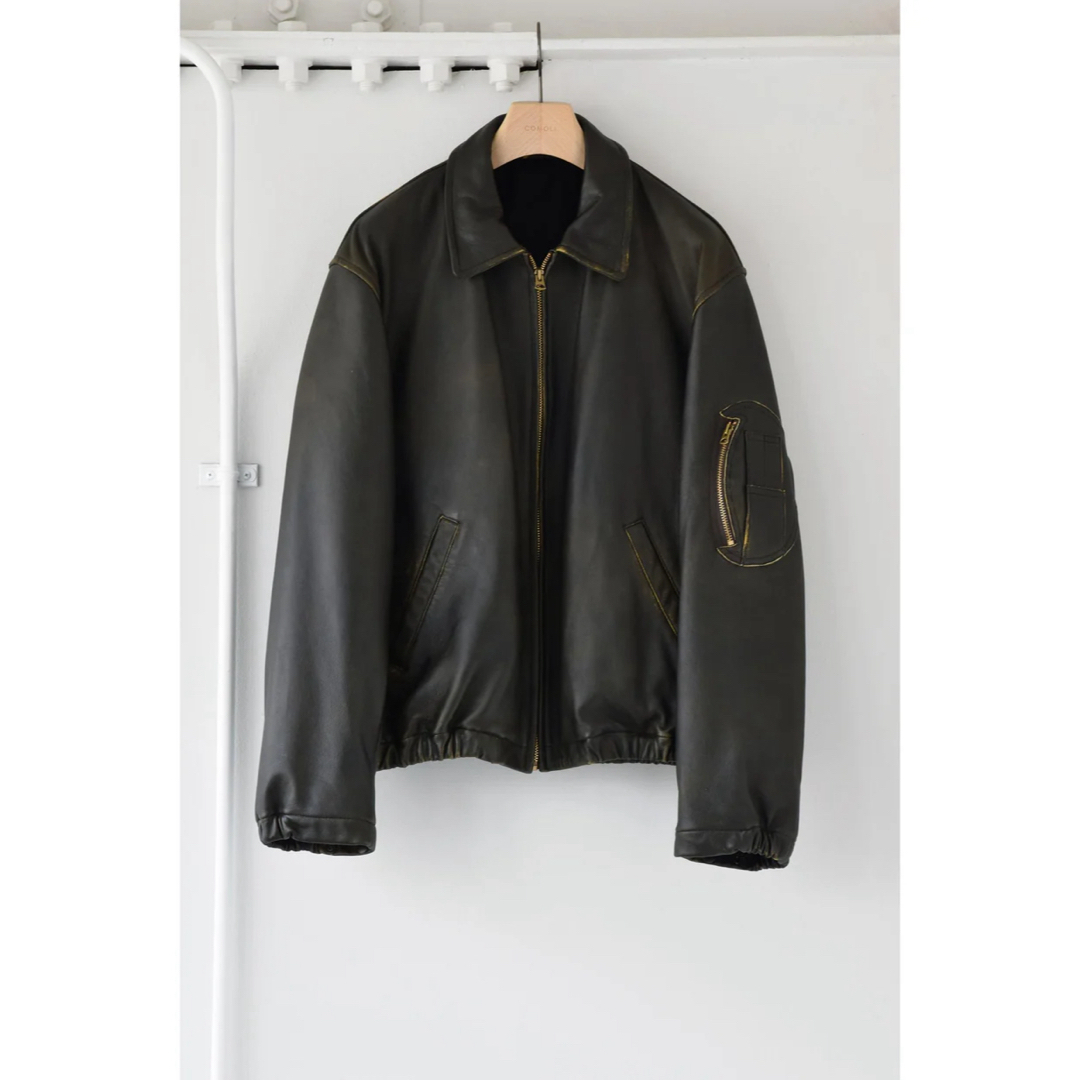 COMOLI - comoli 24ss レザージップブルゾン black サイズ3の COMOLI - comoli 24ss レザージップブルゾン black サイズ3の