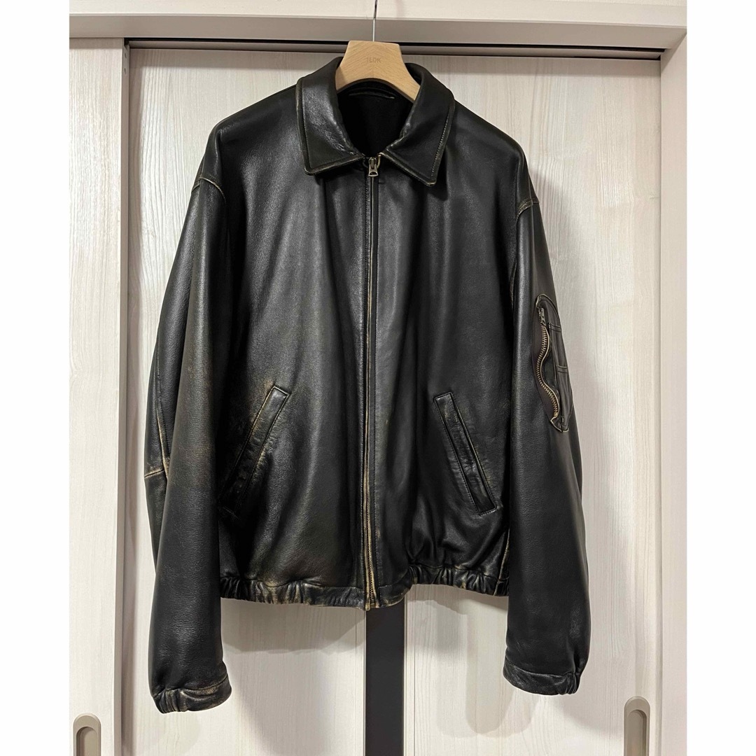 COMOLI - comoli 24ss レザージップブルゾン black サイズ3の COMOLI - comoli 24ss レザージップブルゾン black サイズ3の