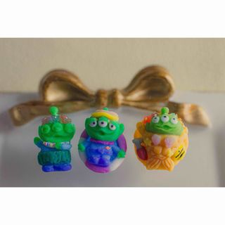 ◆トイストーリー　リトルグリーンメン 3Dネイルパーツ(3つセット)◆(ネイル用品)