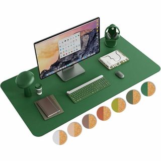 デスクマット 緑 40×80cm パソコンマット マウスパッド(その他)