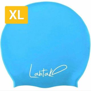 ロングヘア スイムキャップ 水泳帽 男女兼用 XL アレルギーフリー　水色(ウェア)