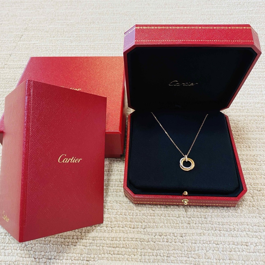 Cartier - 【美品】カルティエ トリニティ ネックレス ダイヤ Cartier - 【美品】カルティエ トリニティ ネックレス ダイヤ