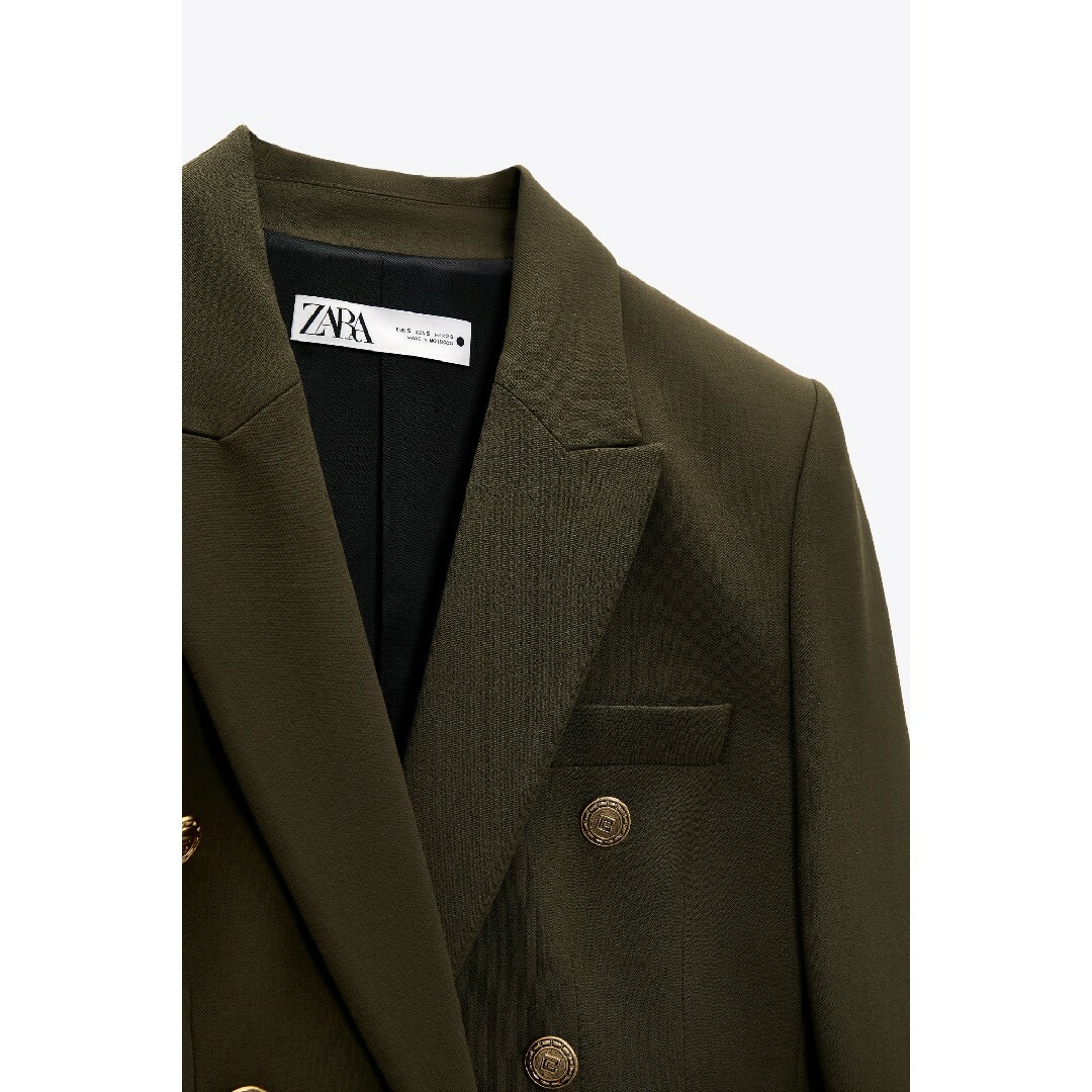 ZARA - ZARA テーラードボタンブレザー XSサイズ カーキの通販 ZARA - ZARA テーラードボタンブレザー XSサイズ カーキの通販