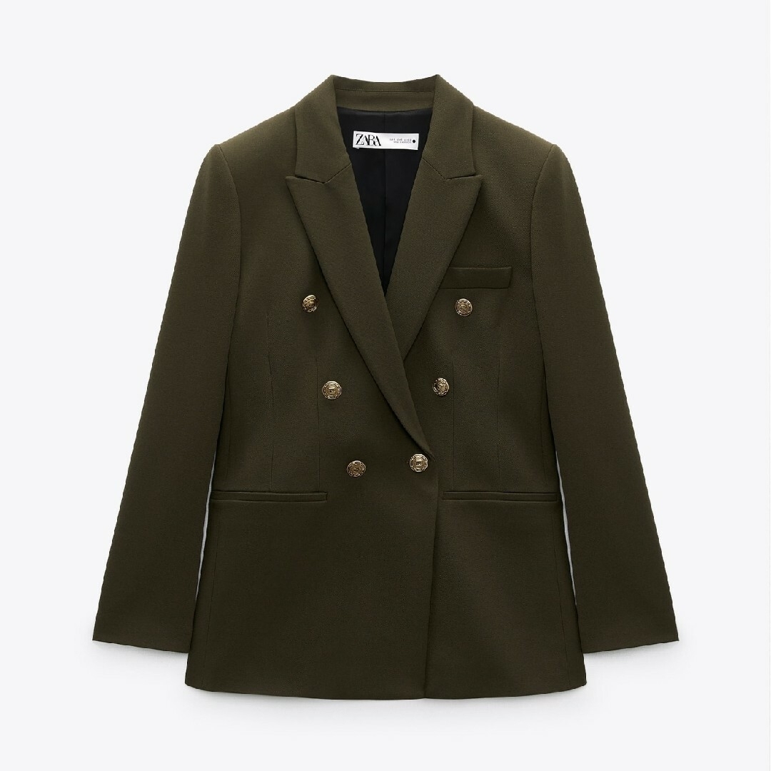 ZARA - ZARA テーラードボタンブレザー XLサイズ カーキの通販 ZARA - ZARA テーラードボタンブレザー XLサイズ カーキの通販