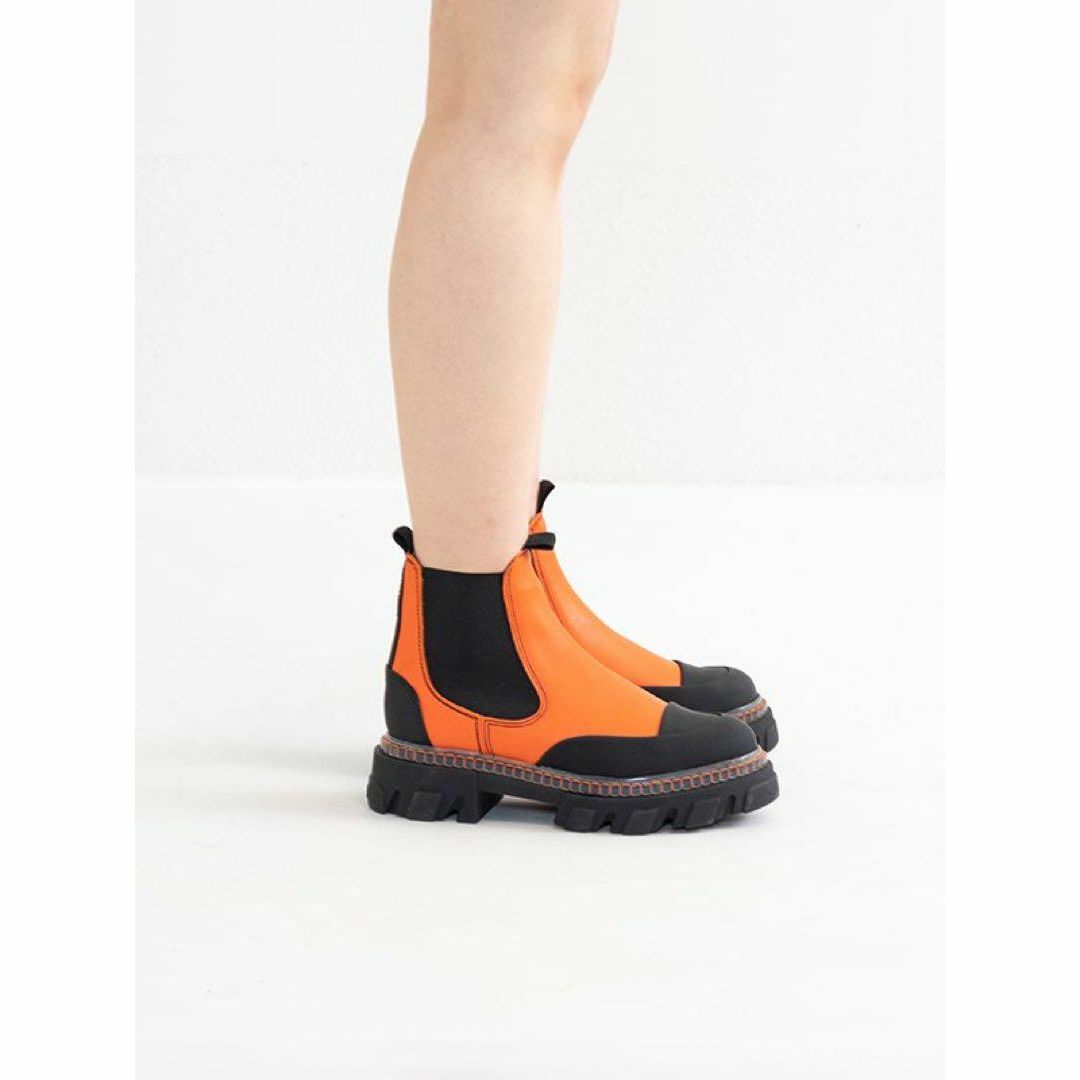 GANNI Stitch Cleated Low Chelsea ブーツ (Ganni/ショート GANNI Stitch Cleated Low Chelsea ブーツ (Ganni/ショート