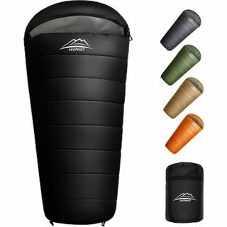 寝袋 シュラフ マミー型 LEEPWEIキャンプ アウトドア 軽量 保温 耐寒(ノーカラージャケット)