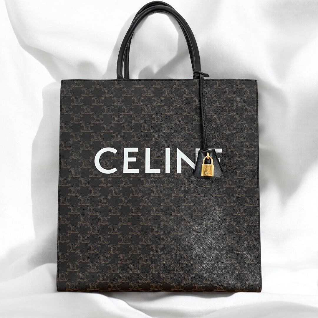CELINE - 美品 セリーヌ バーティカルカバ トリオンフ トートバッグ ハンドバッグ