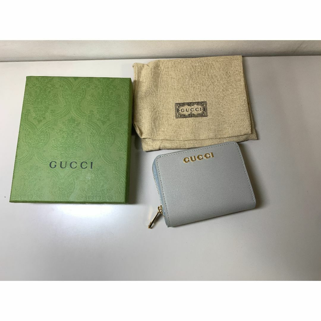 GUCCI - ☆未使用☆ グッチ スクリプトミニウォレット グレー