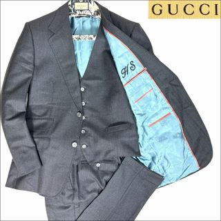 GUCCI - J7289 超美品 グッチ ミケーレ期花柄裏地3ピーススーツ GUCCI - J7289 超美品 グッチ ミケーレ期花柄裏地3ピーススーツ