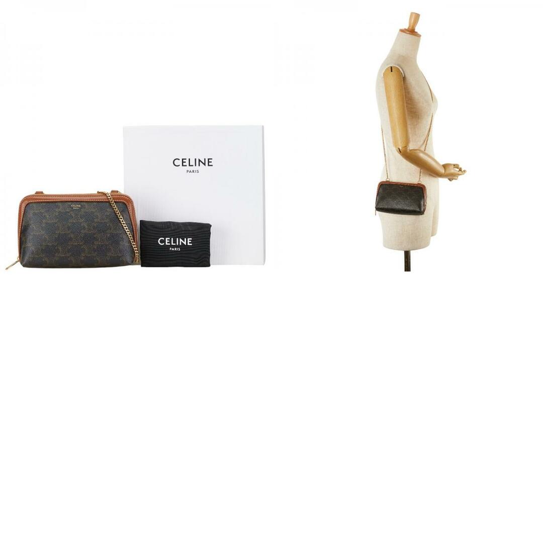 CELINE - セリーヌ トリオンフ チェーン ショルダーバッグ PVC CELINE - セリーヌ トリオンフ チェーン ショルダーバッグ PVC