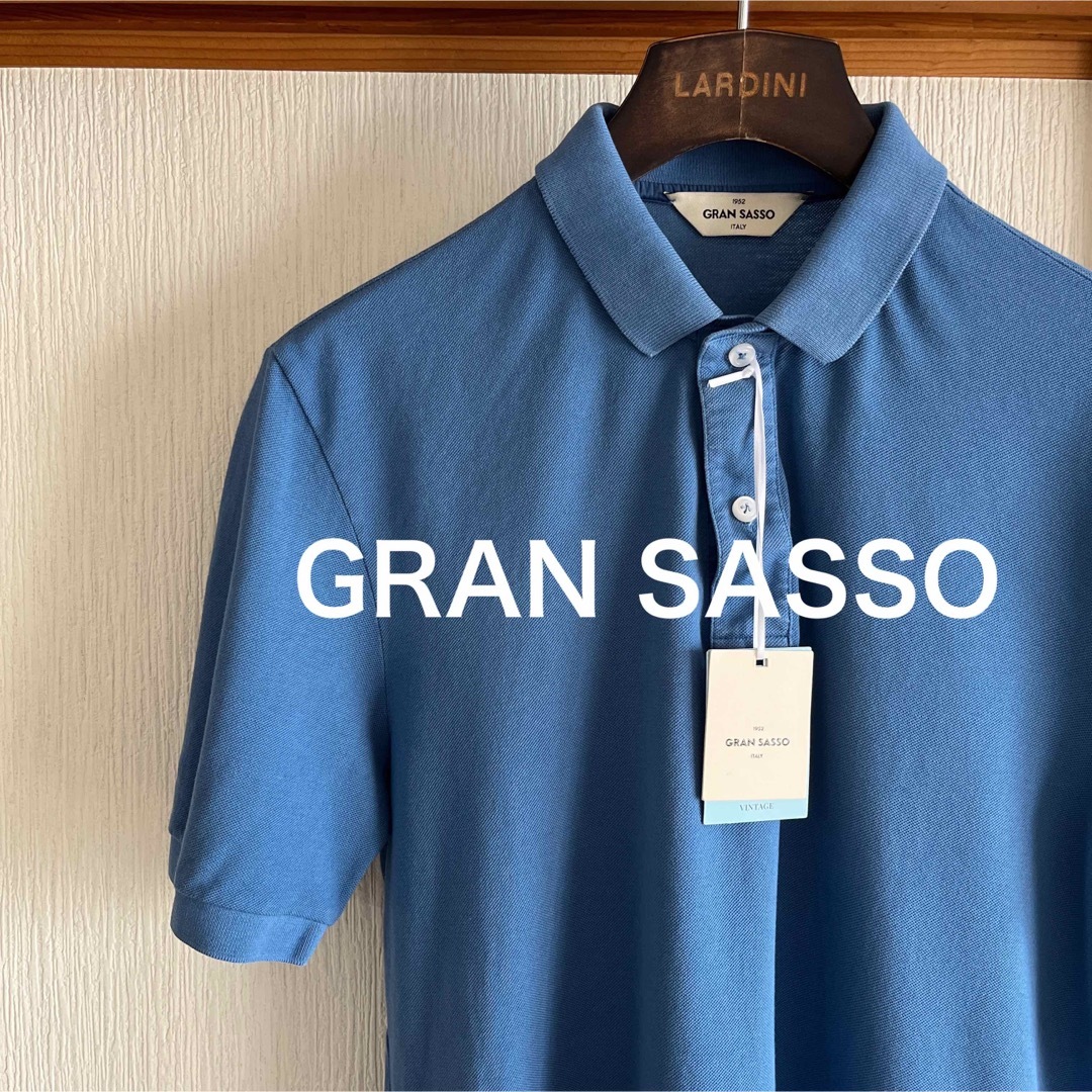 極美品】GRAN SASSO Vintageガーメントダイ 鹿の子ポロシャツ 極美品】GRAN SASSO Vintageガーメントダイ 鹿の子ポロシャツ