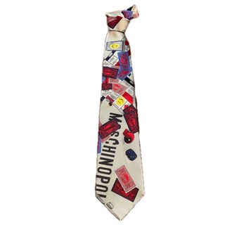 モスキーノ(MOSCHINO)の90s MOSCHINO 紙幣&ニコちゃんマーク シルクネクタイ  レア(ネクタイ)