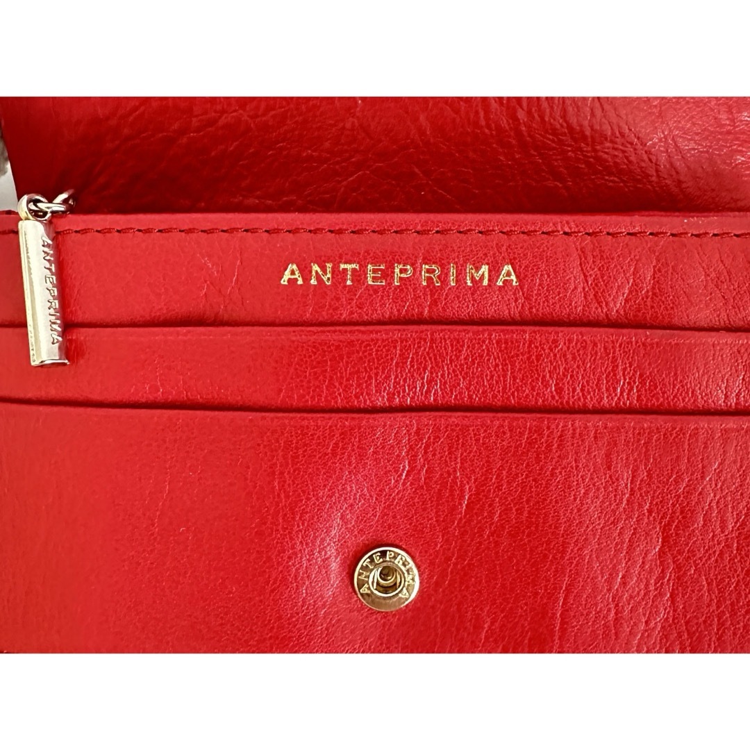 ANTEPRIMA - アンテプリマ 財布 赤 レッド 花 レザー 折り財布 ANTEPRIMA - アンテプリマ 財布 赤 レッド 花 レザー 折り財布